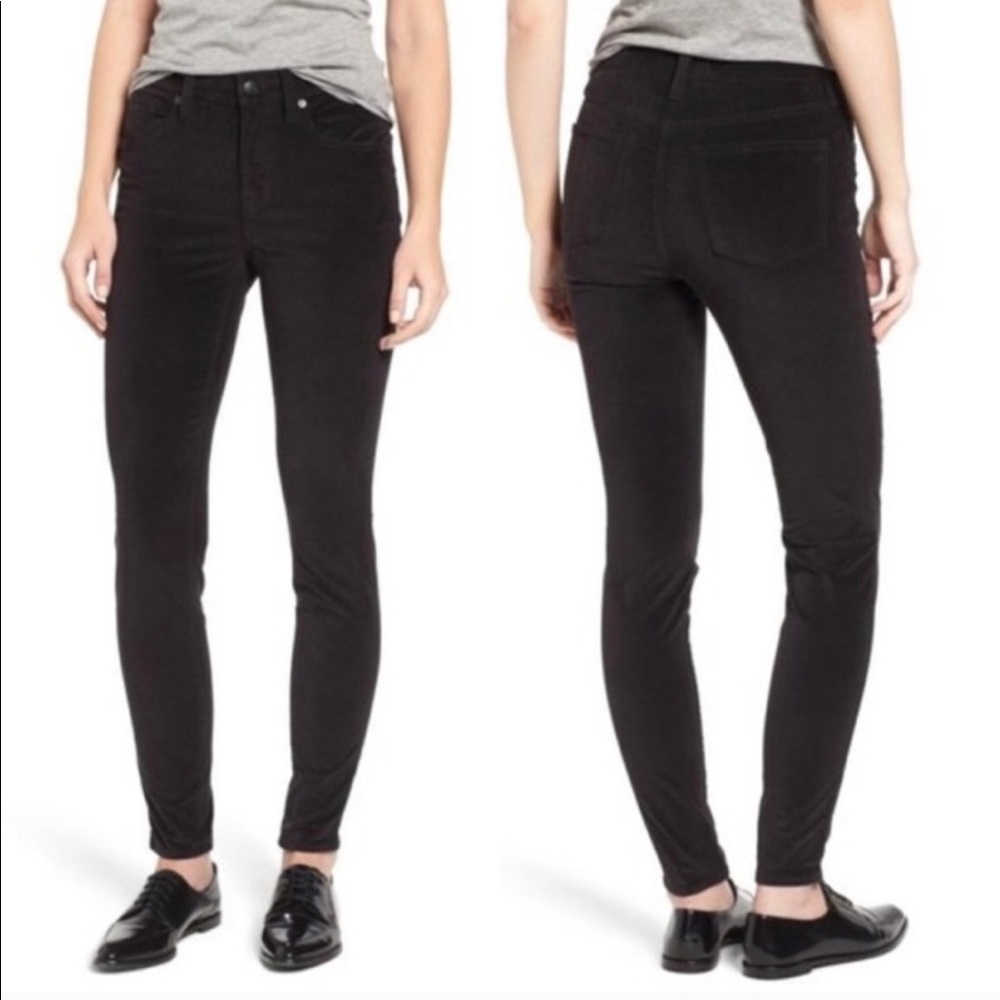 Madewell stretch velvet skinny jeans